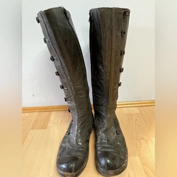 Womens CYDWOQ Handcrafted Vintage Brown Leather Boots Size 37.5/US 7.5 - Picture 2 of 10